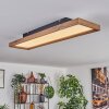 Longvic Plafondpaneel LED Bruin, houtlook, Zwart, 1-licht