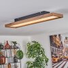 Longvic Plafondpaneel LED Bruin, houtlook, Zwart, 1-licht