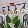 Leteque Plafondlamp houtlook, Zwart, 1-licht