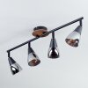 Leteque Plafondlamp houtlook, Zwart, 1-licht