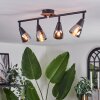Leteque Plafondlamp houtlook, Zwart, 1-licht