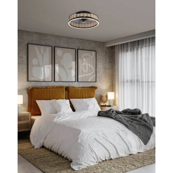 Eglo FRANA plafondventilator LED Zwart, 1-licht, Afstandsbediening