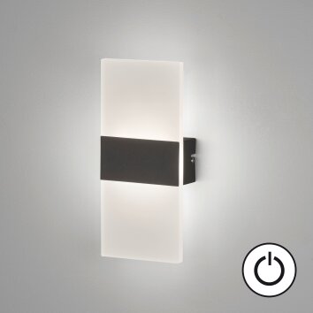 Fischer & Honsel Foder Muurlamp LED Zwart, 1-licht