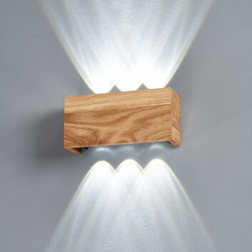 Fischer & Honsel SHINE-WOOD Muurlamp LED Natuurlijke kleuren, 6-lichts