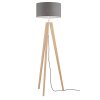 Fischer & Honsel SHINE-WOOD Staande lamp Bruin, Nikkel mat, 3-lichts