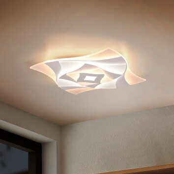 Trio AKITA Plafondlamp LED Wit, 1-licht, Afstandsbediening