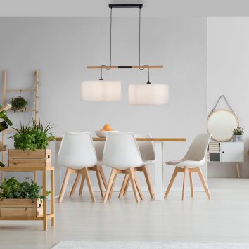JUST LIGHT GERDA SOFIE Hanglamp Natuurlijke kleuren, Zwart, 2-lichts