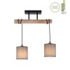 JUST LIGHT GERDA TRIBU Plafondlamp Natuurlijke kleuren, Zwart, 2-lichts