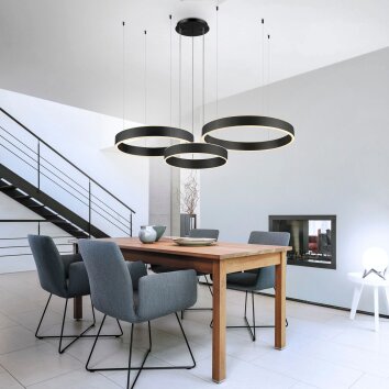 Paul Neuhaus SCULLI Hanglamp LED Zwart, 2-lichts
