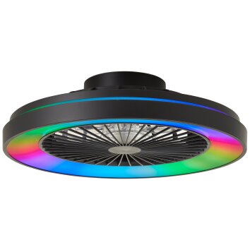 Brilliant Mazzaro plafondventilator LED Zwart, 1-licht, Afstandsbediening, Kleurwisselaar