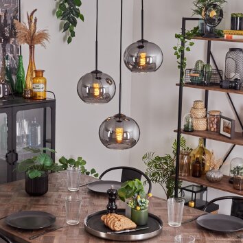 Apedo Hanger - Glas Rookkleurig, 3-lichts