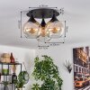Azurara Plafondlamp Zwart, 3-lichts