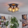 Azurara Plafondlamp Zwart, 3-lichts