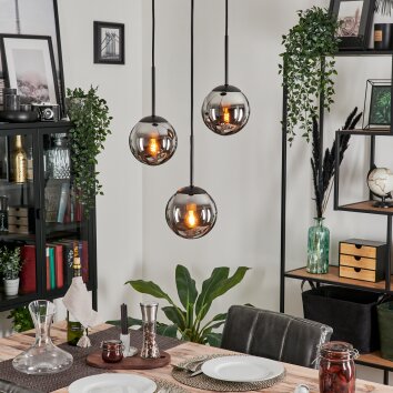 Gastor Hanger - Glas Chroom, Rookkleurig, 3-lichts