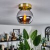 Koyoto Plafondlamp - Glas Messing, Zwart, 1-licht