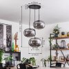 Apedo Hanger - Glas Rookkleurig, 3-lichts