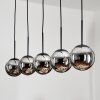 Gastor Hanger - Glas Chroom, Rookkleurig, 5-lichts