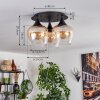 Azurara Plafondlamp Zwart, 3-lichts