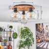 Koyoto Plafondlamp - Glas Natuurlijke kleuren, Zwart, 3-lichts