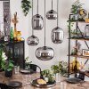 Apedo Hanger - Glas Rookkleurig, 5-lichts