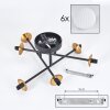 Chehalis Plafondlamp Goud, Zwart, 6-lichts