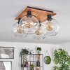 Koyoto Plafondlamp - Glas Natuurlijke kleuren, Zwart, 4-lichts