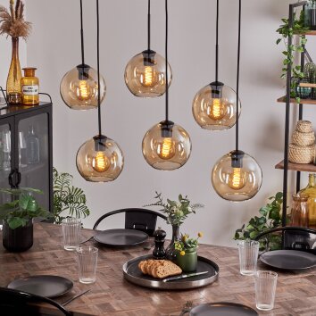 Koyoto Hanger - Glas Amber, 6-lichts