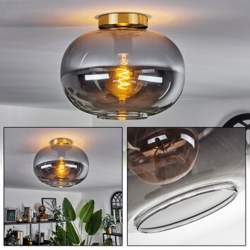 Apedo Plafondlamp - Glas Messing, 1-licht