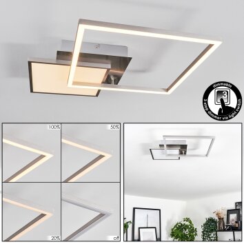 Wimmarp Plafondlamp LED Chroom, Nikkel mat, 1-licht