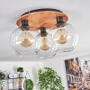 Koyoto Plafondlamp - Glas Natuurlijke kleuren, Zwart, 3-lichts