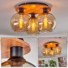 Koyoto Plafondlamp - Glas Natuurlijke kleuren, Zwart, 3-lichts