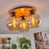 Koyoto Plafondlamp - Glas Natuurlijke kleuren, Zwart, 3-lichts
