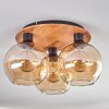 Koyoto Plafondlamp - Glas Natuurlijke kleuren, Zwart, 3-lichts