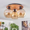 Koyoto Plafondlamp - Glas Natuurlijke kleuren, Zwart, 3-lichts