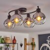Koyoto Plafondlamp - Glas Chroom, Duidelijk, Rookkleurig, 4-lichts
