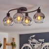 Koyoto Plafondlamp - Glas Chroom, Duidelijk, Rookkleurig, 4-lichts