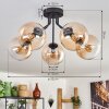Gastor Plafondlamp - Glas Amber, Duidelijk, 5-lichts