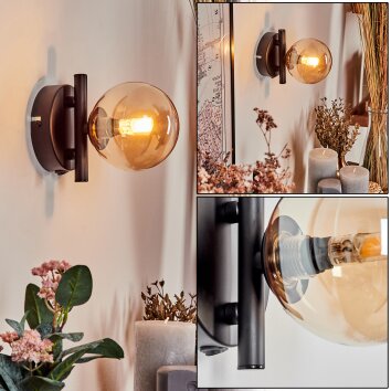 Chehalis Muurlamp - Glas Amber, 1-licht