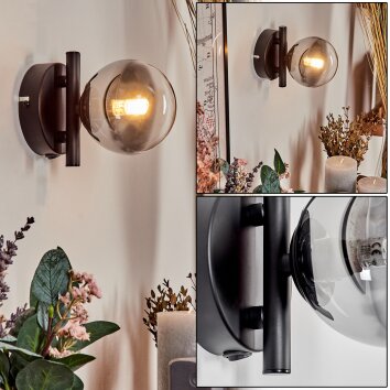 Chehalis Muurlamp - Glas Duidelijk, Rookkleurig, 1-licht