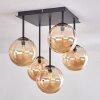 Chehalis Plafondlamp - Glas Amber, 5-lichts
