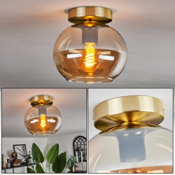 Apedo Plafondlamp - Glas Messing, 1-licht