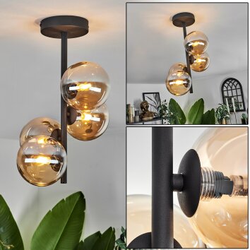 Chehalis Plafondlamp - Glas Amber, 4-lichts
