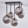 Chehalis Plafondlamp - Glas Goud, Zwart, 5-lichts