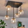 Chehalis Plafondlamp - Glas Goud, Zwart, 5-lichts