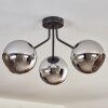 Koyoto Plafondlamp - Glas Chroom, Rookkleurig, 3-lichts