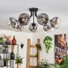 Koyoto Plafondlamp - Glas Duidelijk, Rookkleurig, 7-lichts