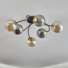 Chehalis Plafondlamp - Glas Goud, Zwart, 6-lichts