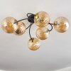 Chehalis Plafondlamp - Glas Goud, Zwart, 6-lichts