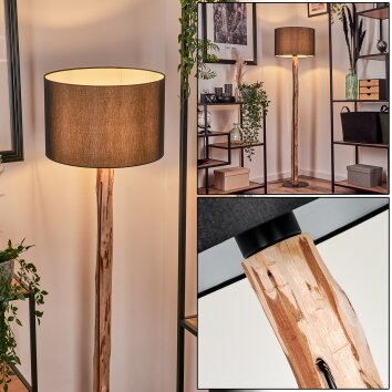 Saladillo Staande lamp Natuurlijke kleuren, Zwart, 1-licht