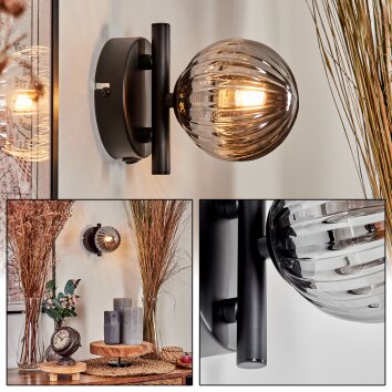 Chehalis Muurlamp - Glas Rookkleurig, 1-licht